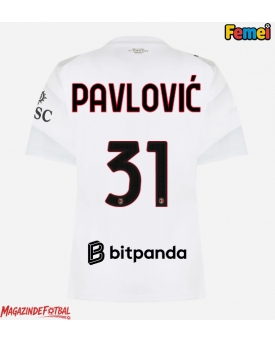 AC Milan Strahinja Pavlovic #31 Tricou Fotbal Replică 2026-27 Femei Deplasare AC Milan Strahinja Pavlovic #31 Tricou Fotbal Replică 2026-27 Femei Deplasare